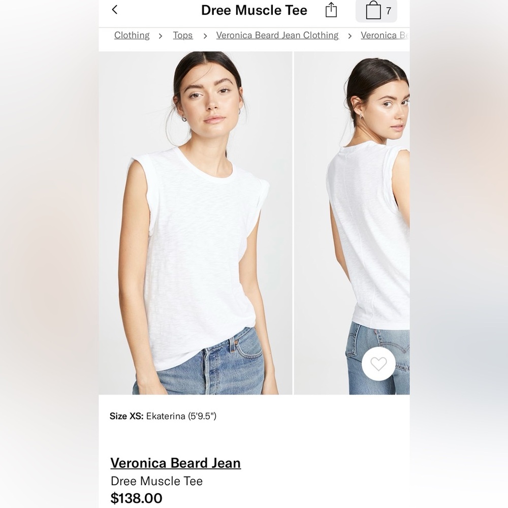 Veronica Beard White Sleeveless Muscle Tee